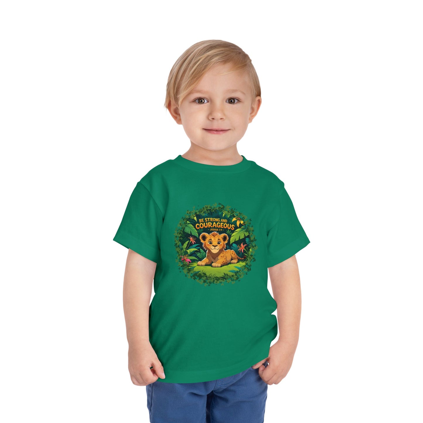 Courageous Lion Toddler Tee, Kids 'Be Brave' Short Sleeve Shirt, Toddler Gift, Cute Animal Tee, Birthday, Playtime, Adventure