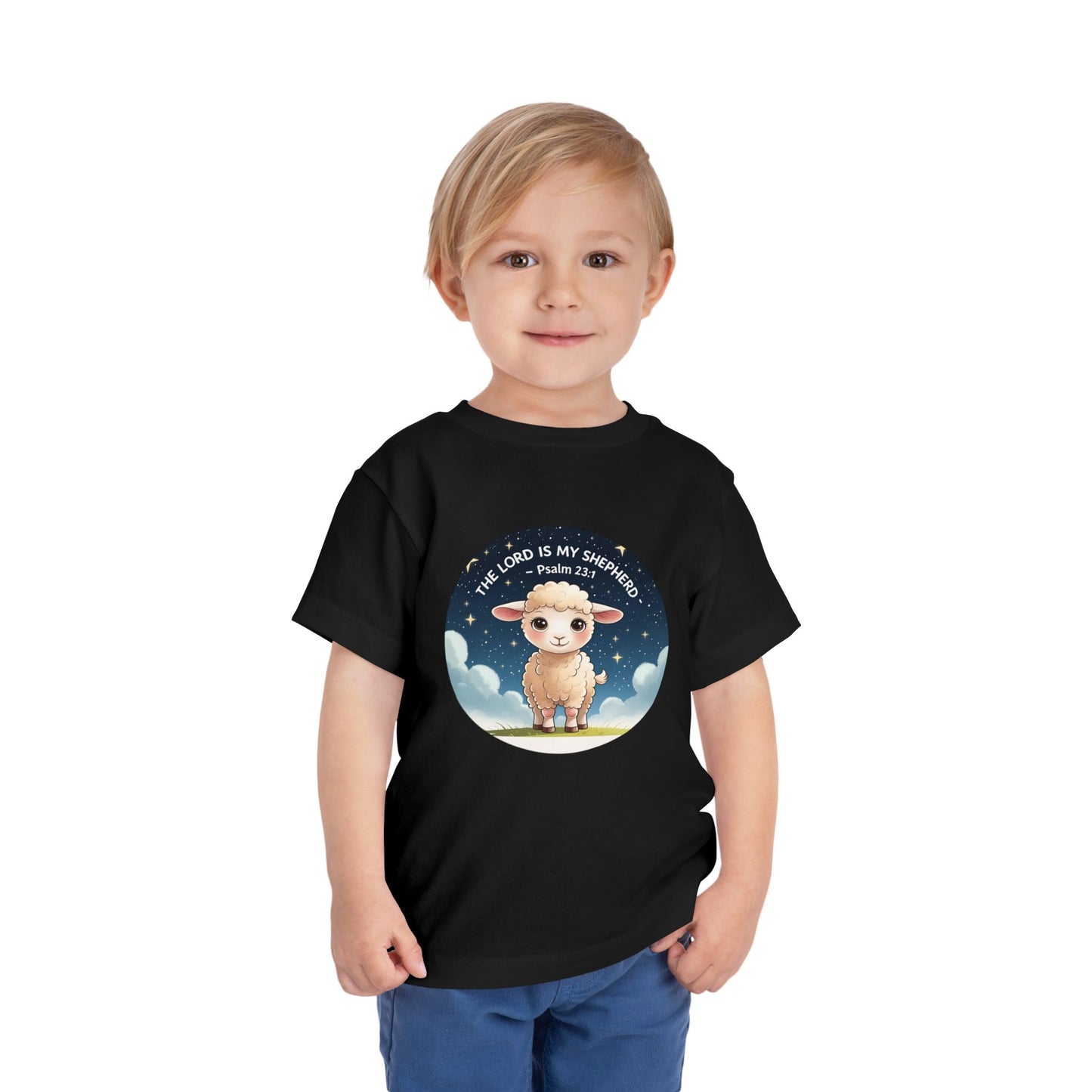 Adorable Toddler Tee with Cute Lamb Design, Perfect for Church, Nursery, Gifts, Bible Verse, Children’s Clothing