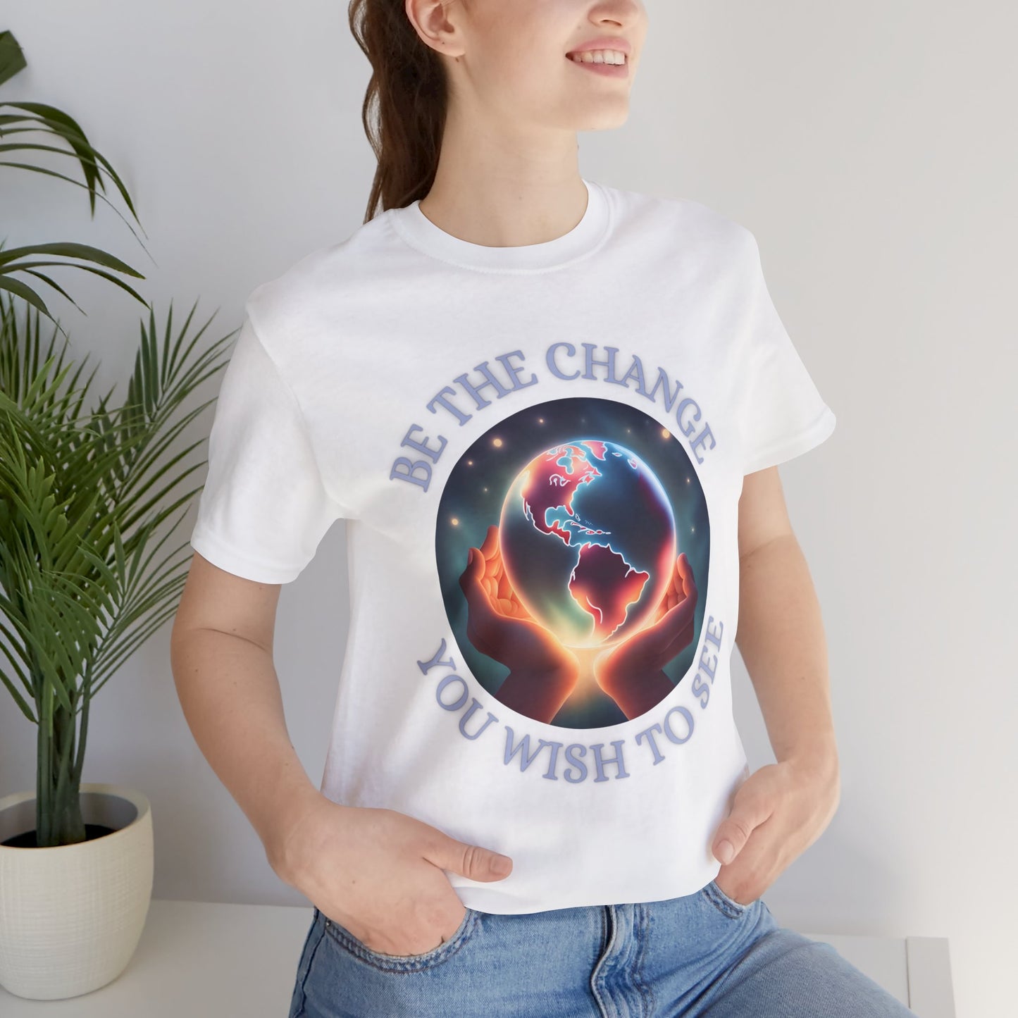 Unisex Inspirational Tee - Be the Change, Motivational Shirt for Activists, Gift for Earth Lovers, Casual Wear, Eco-Friendly Clothing, [...]