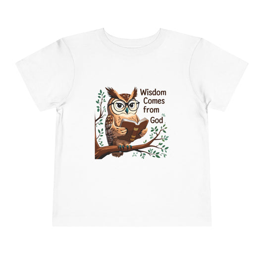 Toddler Wisdom Owl Tee - Inspirational Kids Shirt, Owl Graphic Tee, Cute Children's Apparel, Faith-Based Clothing
