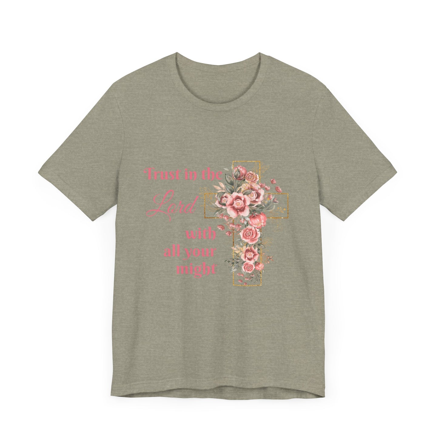 Floral Christian Inspirational Tee, Trust in the Lord Shirt, Faith-Based Apparel, Unisex Short Sleeve T-Shirt, Perfect for Church, [...]