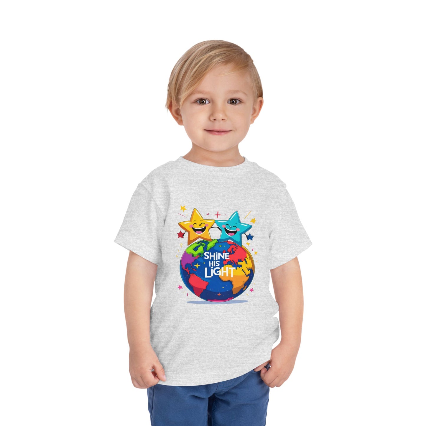 Shine His Light Toddler Tee - Fun Kids Graphic Tee, Birthday Gift, Play Date Outfit, Summer Wear, Inspirational Shirt