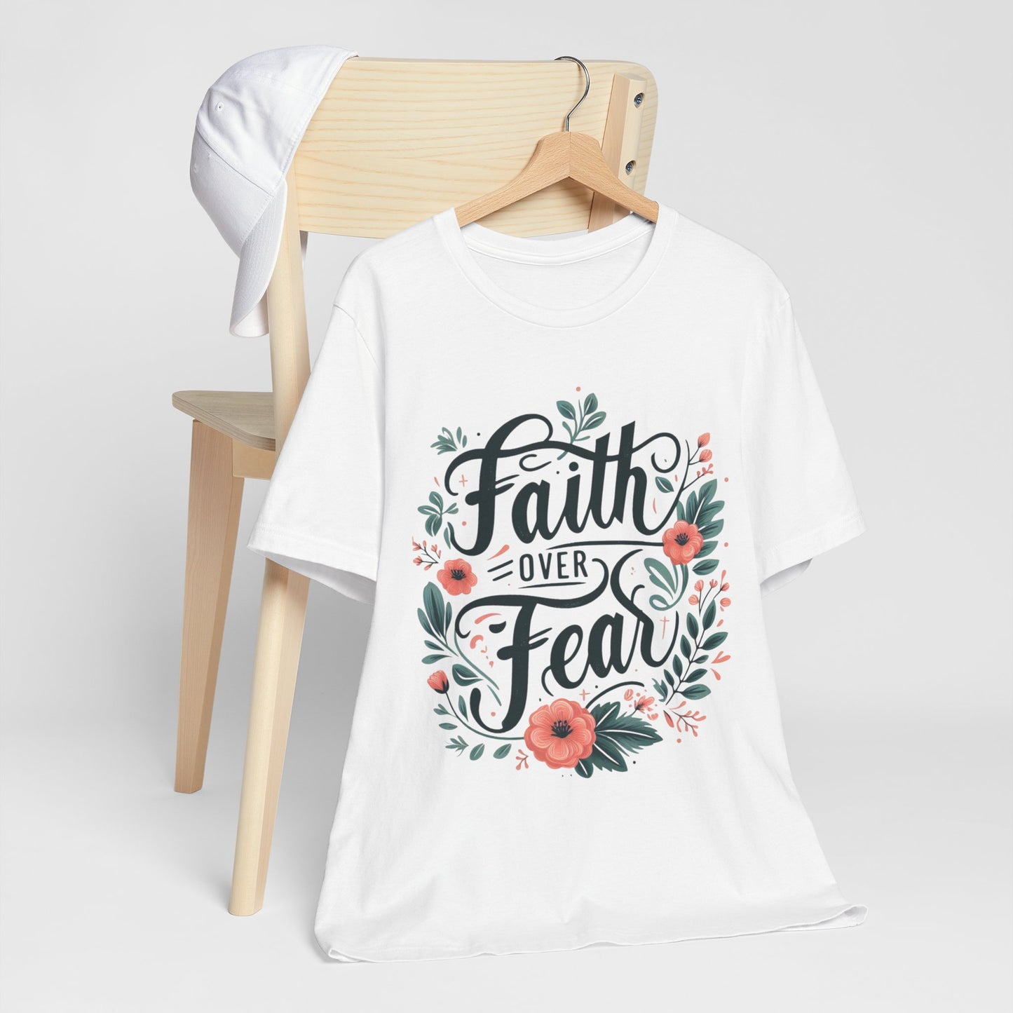 Faith Over Fear Floral Tee, Inspirational T-Shirt, Motivational Apparel, Gift for Friends, Spiritual Fashion, Casual Wear