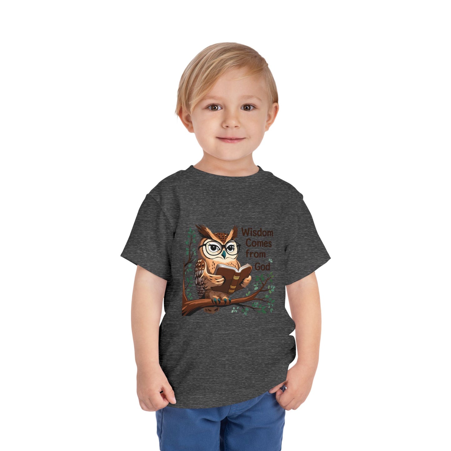 Toddler Wisdom Owl Tee - Inspirational Kids Shirt, Owl Graphic Tee, Cute Children's Apparel, Faith-Based Clothing