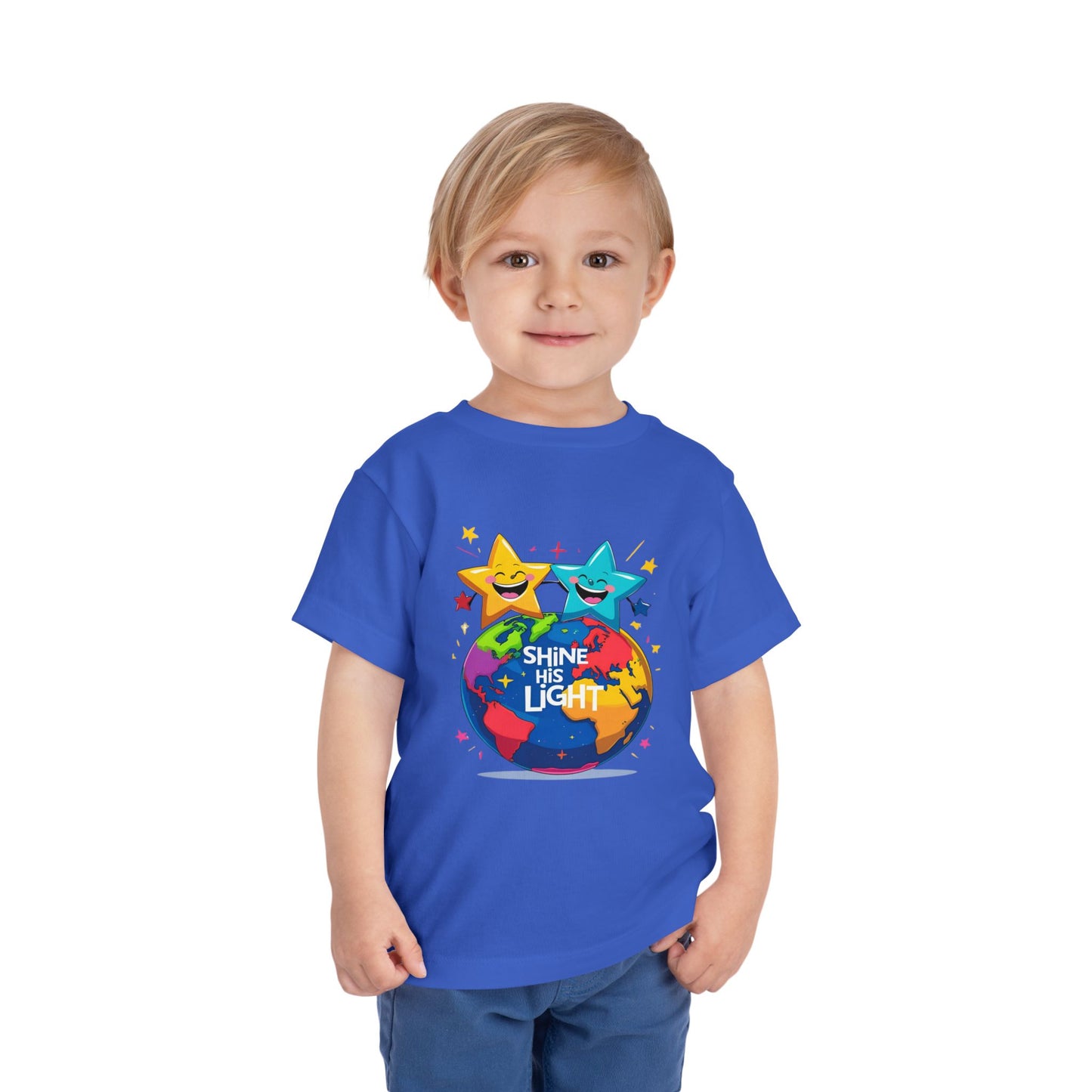 Shine His Light Toddler Tee - Fun Kids Graphic Tee, Birthday Gift, Play Date Outfit, Summer Wear, Inspirational Shirt