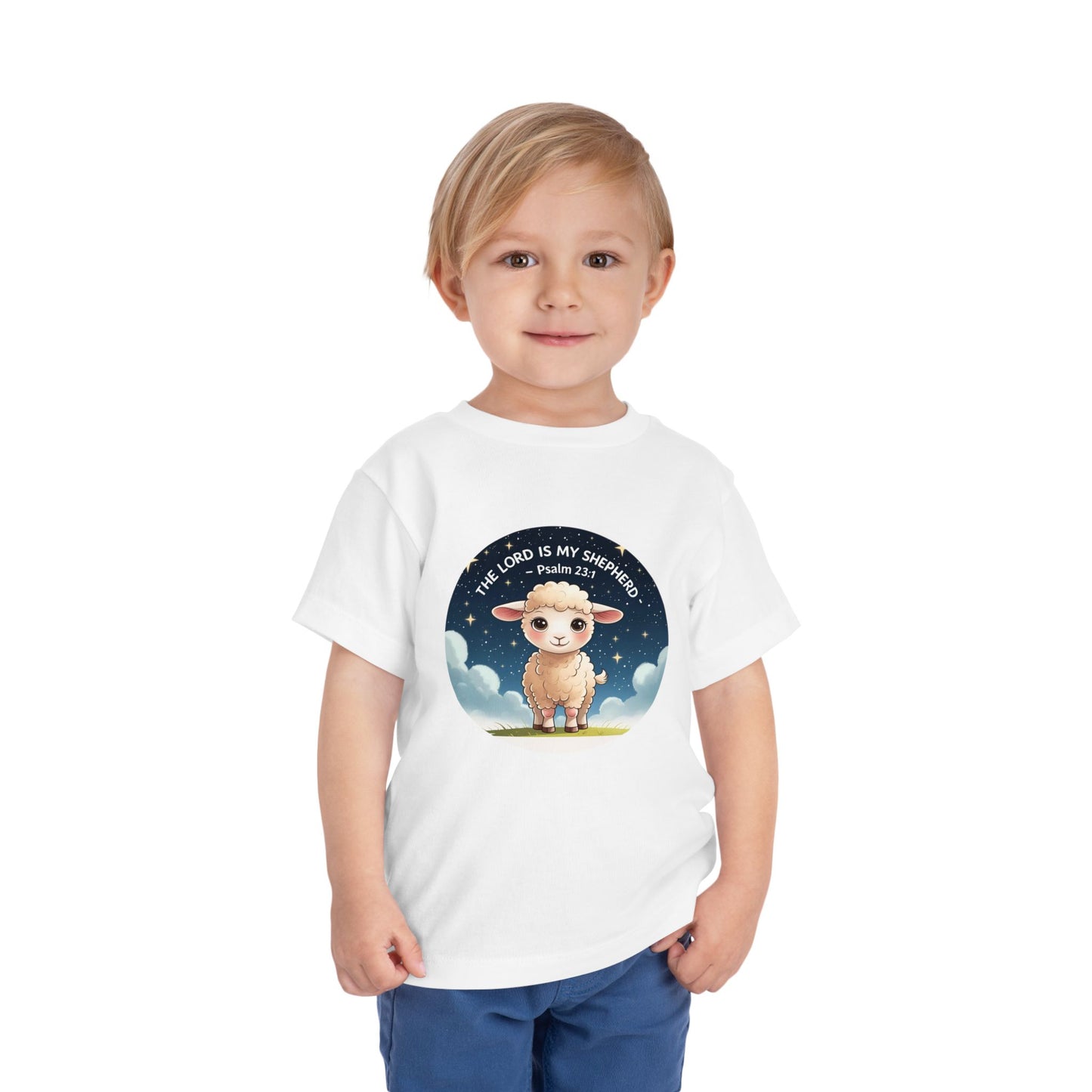 Adorable Toddler Tee with Cute Lamb Design, Perfect for Church, Nursery, Gifts, Bible Verse, Children’s Clothing