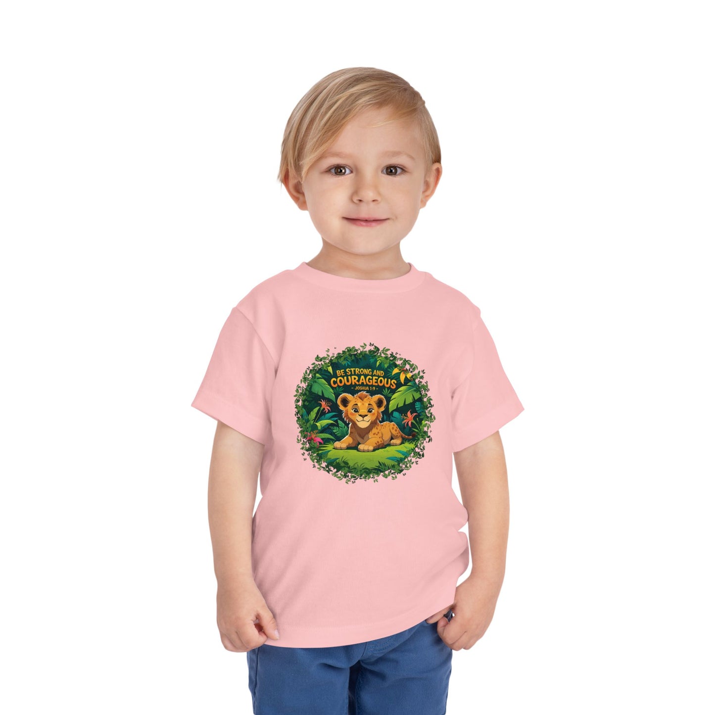 Courageous Lion Toddler Tee, Kids 'Be Brave' Short Sleeve Shirt, Toddler Gift, Cute Animal Tee, Birthday, Playtime, Adventure