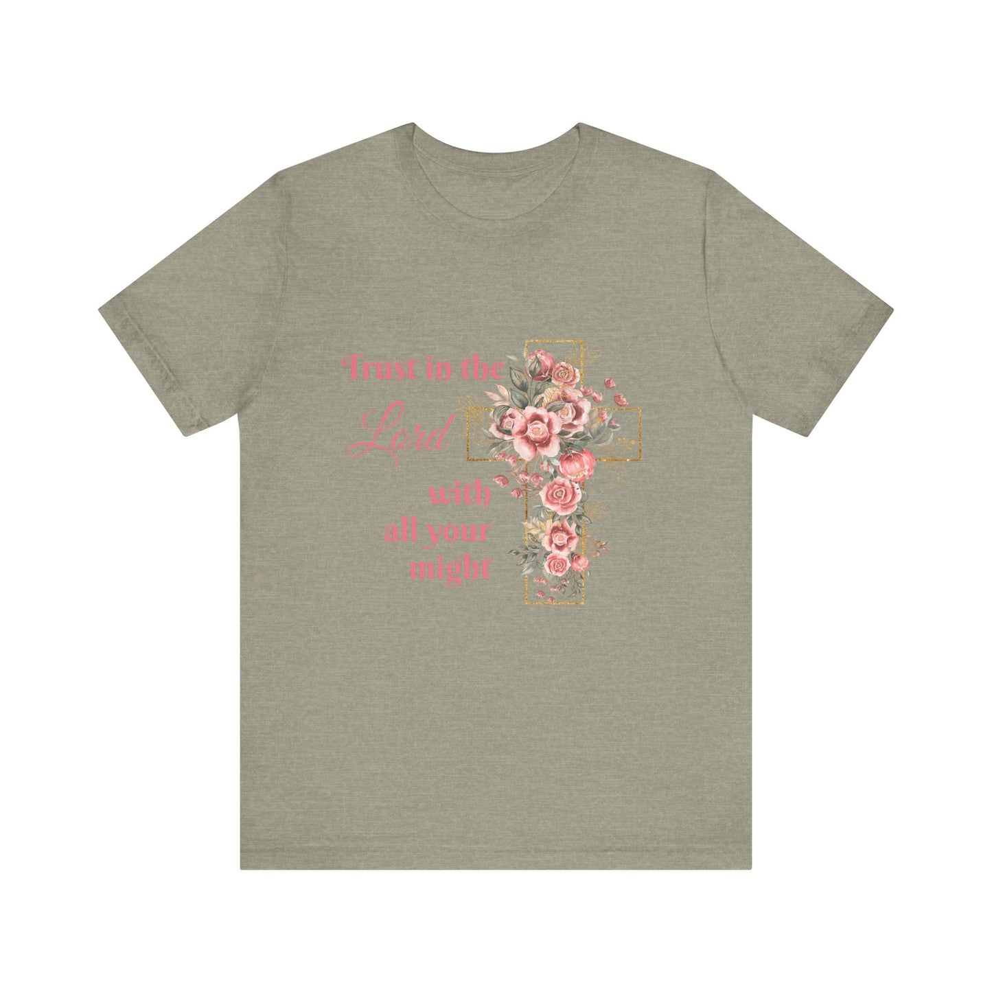 Floral Christian Inspirational Tee, Trust in the Lord Shirt, Faith-Based Apparel, Unisex Short Sleeve T-Shirt, Perfect for Church, [...]