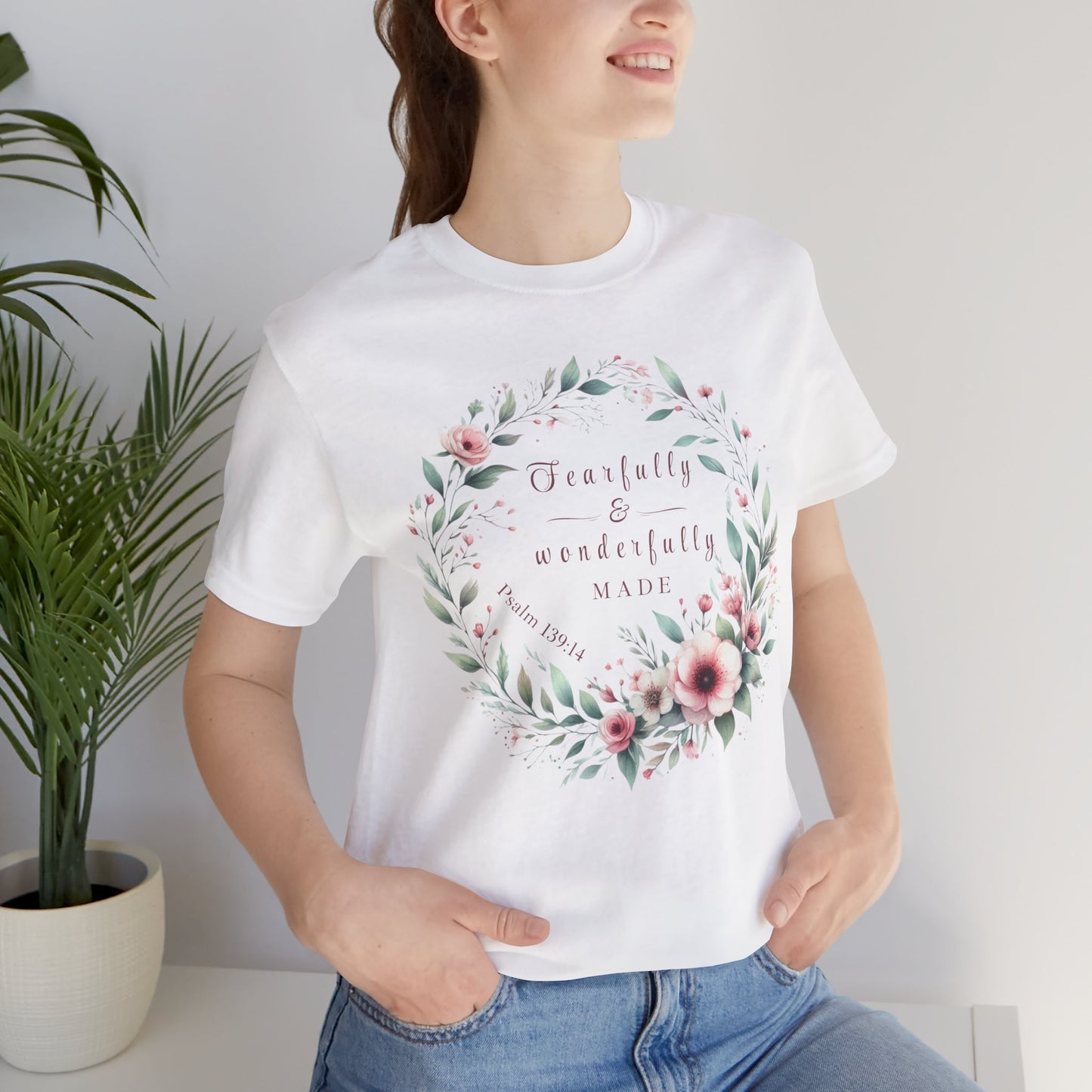 Fearfully & wonderfully made Tee - Handcrafted Jersey Short Sleeve T-Shirt, Gift for Her, Casual Wear, Mother's Day