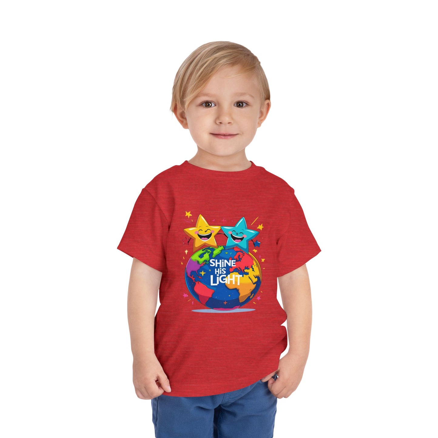 Shine His Light Toddler Tee - Fun Kids Graphic Tee, Birthday Gift, Play Date Outfit, Summer Wear, Inspirational Shirt