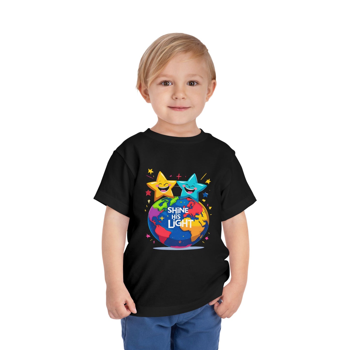 Shine His Light Toddler Tee - Fun Kids Graphic Tee, Birthday Gift, Play Date Outfit, Summer Wear, Inspirational Shirt