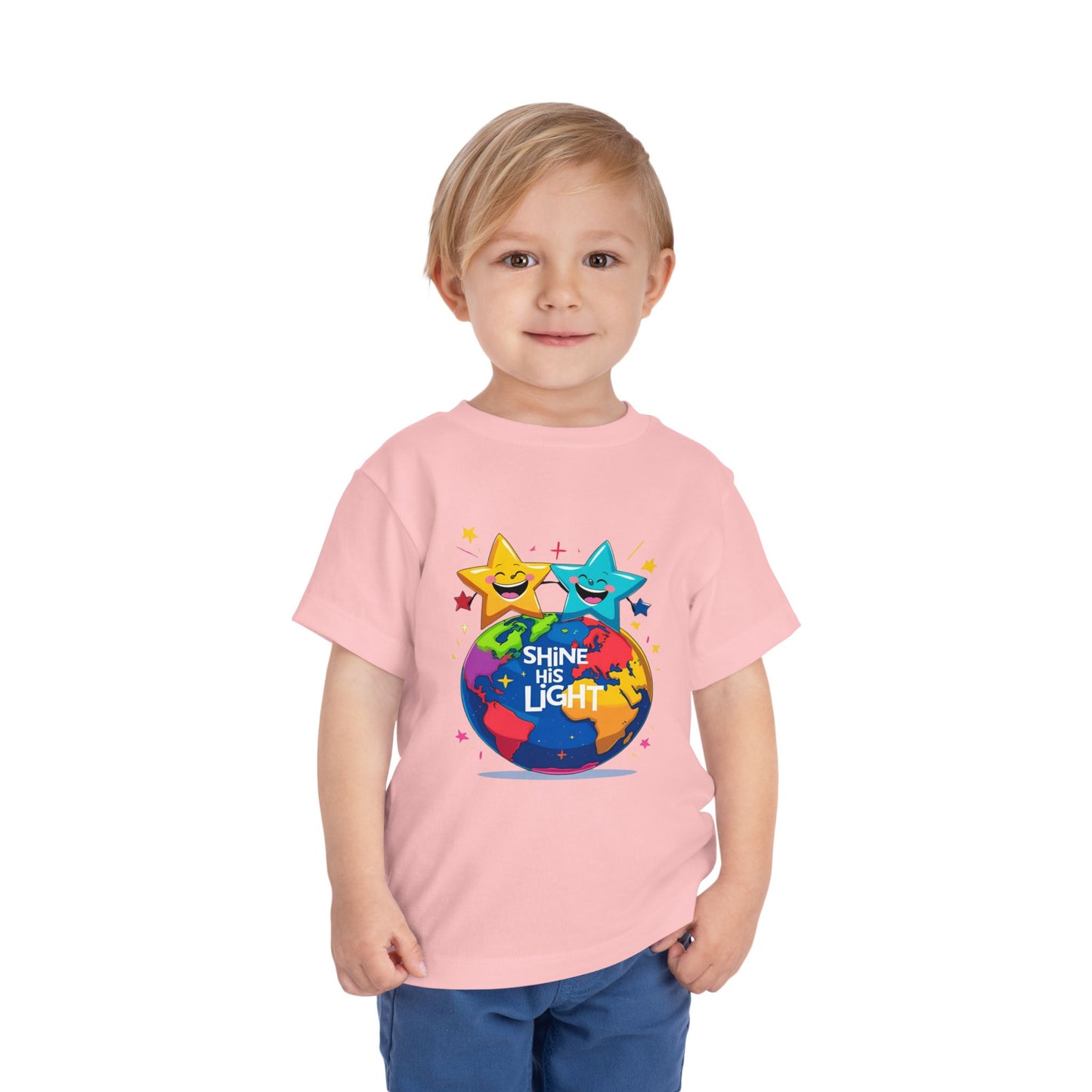 Shine His Light Toddler Tee - Fun Kids Graphic Tee, Birthday Gift, Play Date Outfit, Summer Wear, Inspirational Shirt