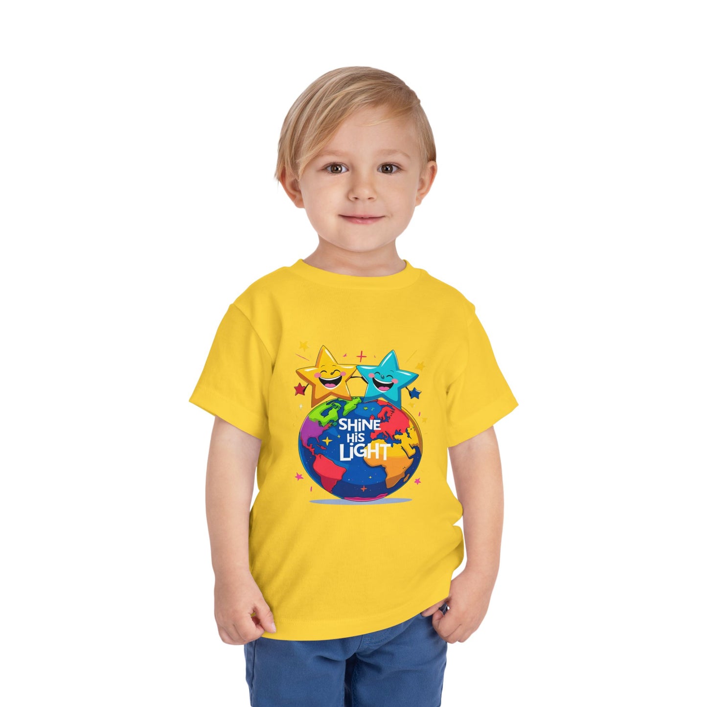 Shine His Light Toddler Tee - Fun Kids Graphic Tee, Birthday Gift, Play Date Outfit, Summer Wear, Inspirational Shirt