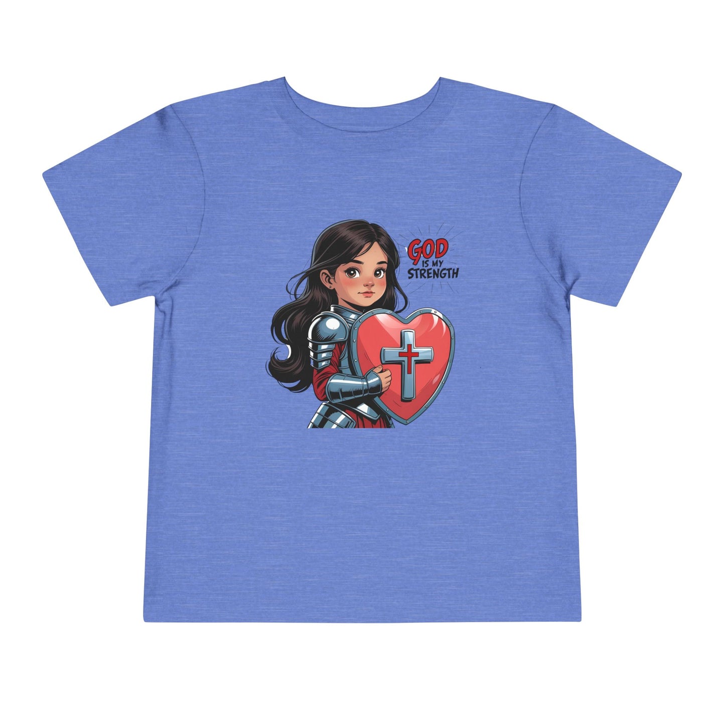 Christian Knight Toddler Tee, God Strength Shirt, Kids Faith Apparel, Religious T-Shirt, Cute Toddler Gift, Little Warrior Clothes