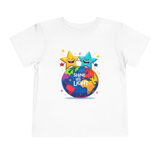 Shine His Light Toddler Tee - Fun Kids Graphic Tee, Birthday Gift, Play Date Outfit, Summer Wear, Inspirational Shirt