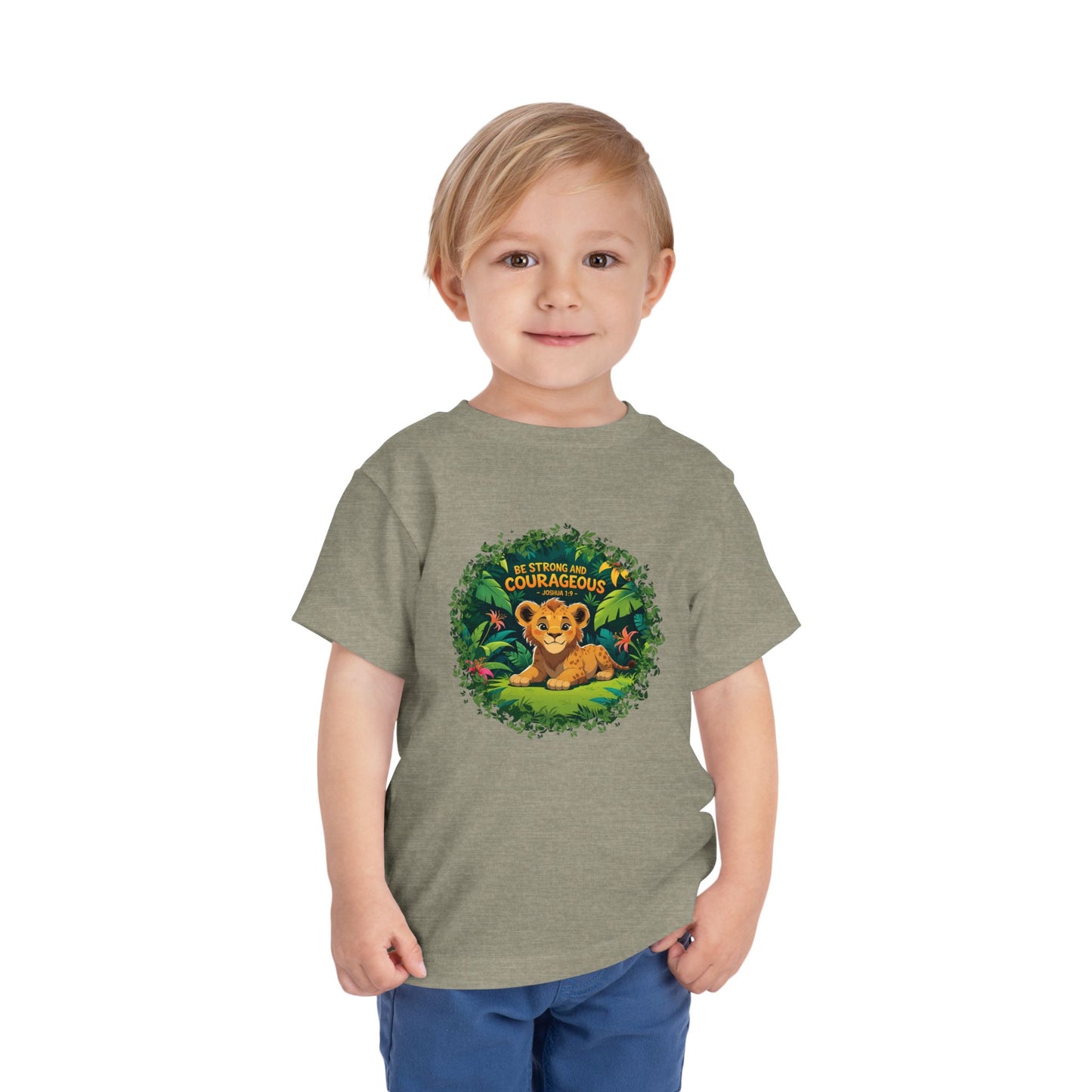 Courageous Lion Toddler Tee, Kids 'Be Brave' Short Sleeve Shirt, Toddler Gift, Cute Animal Tee, Birthday, Playtime, Adventure