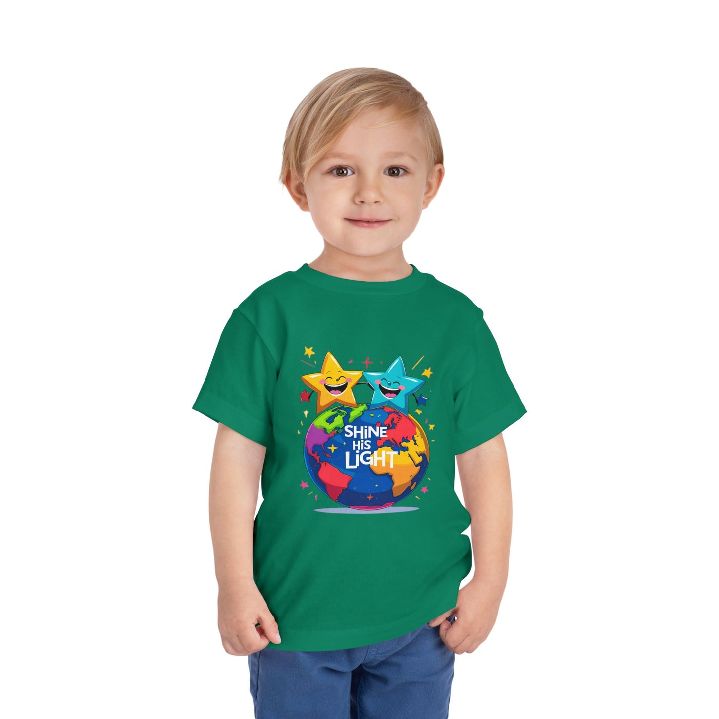 Shine His Light Toddler Tee - Fun Kids Graphic Tee, Birthday Gift, Play Date Outfit, Summer Wear, Inspirational Shirt