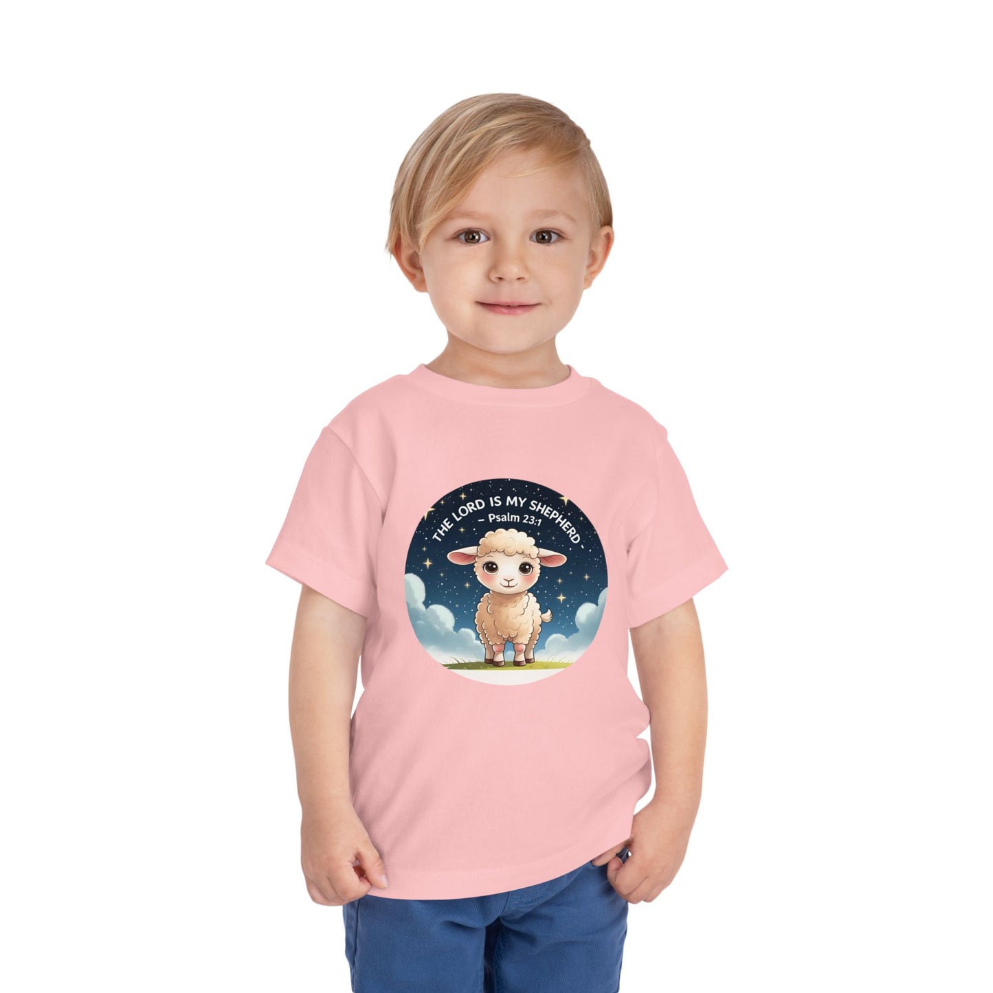 Adorable Toddler Tee with Cute Lamb Design, Perfect for Church, Nursery, Gifts, Bible Verse, Children’s Clothing