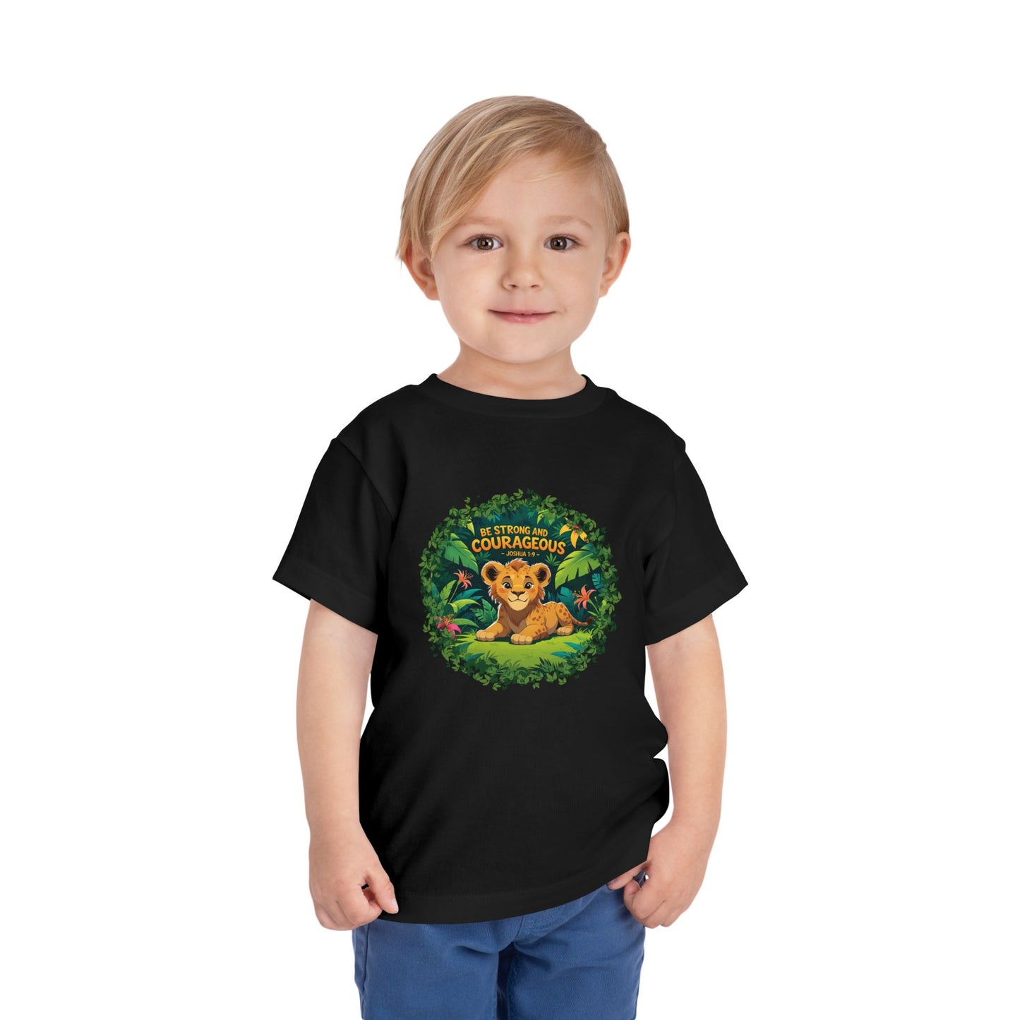 Courageous Lion Toddler Tee, Kids 'Be Brave' Short Sleeve Shirt, Toddler Gift, Cute Animal Tee, Birthday, Playtime, Adventure