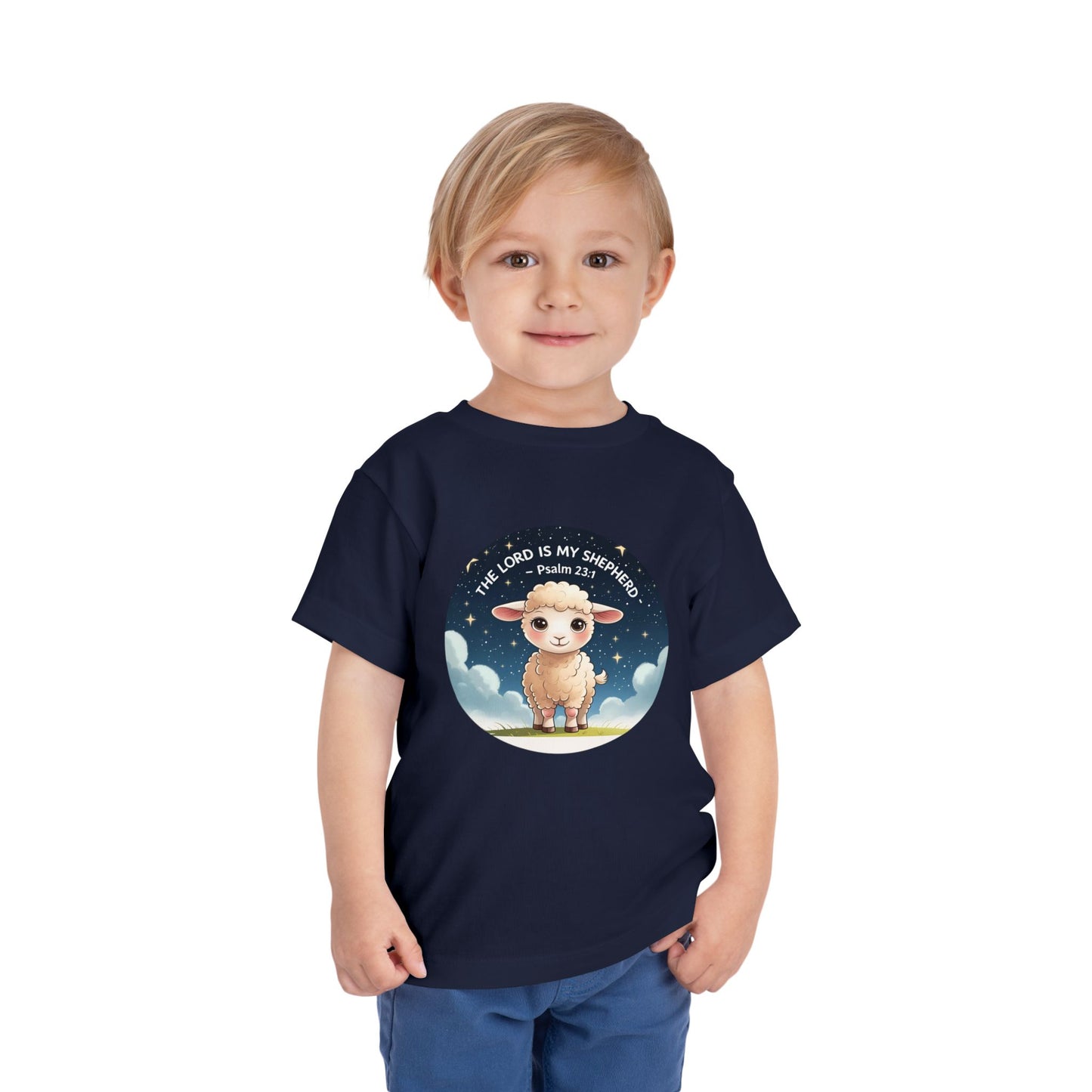 Adorable Toddler Tee with Cute Lamb Design, Perfect for Church, Nursery, Gifts, Bible Verse, Children’s Clothing
