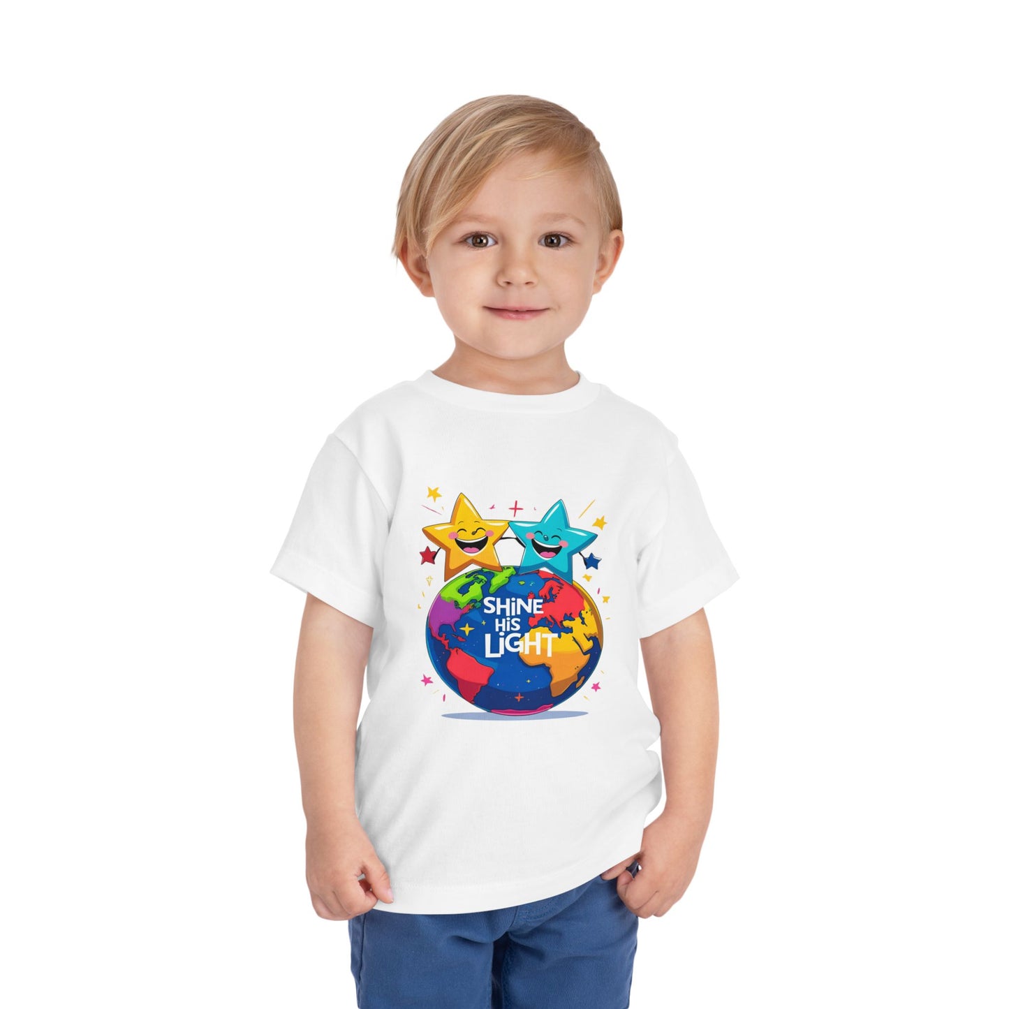 Shine His Light Toddler Tee - Fun Kids Graphic Tee, Birthday Gift, Play Date Outfit, Summer Wear, Inspirational Shirt