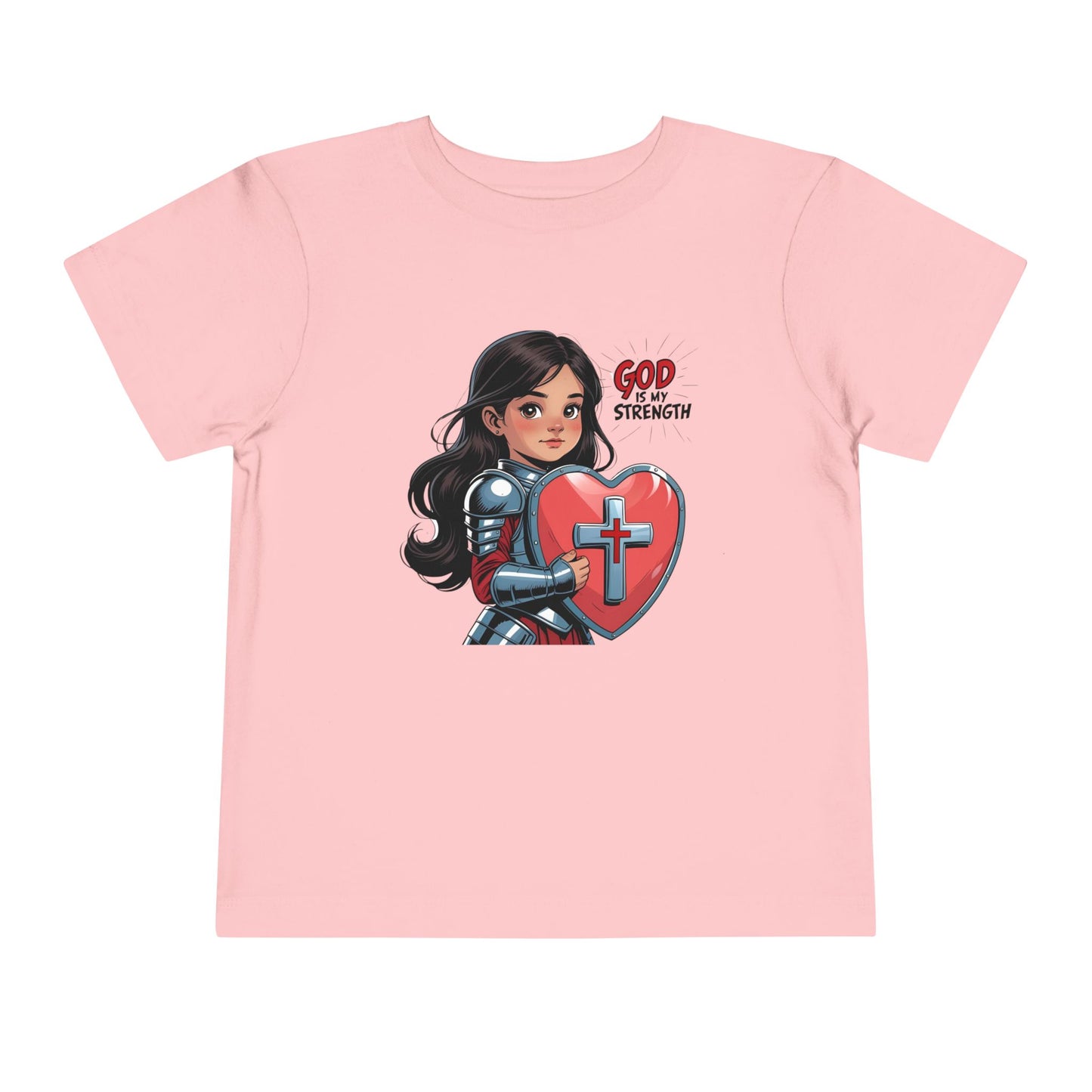 Christian Knight Toddler Tee, God Strength Shirt, Kids Faith Apparel, Religious T-Shirt, Cute Toddler Gift, Little Warrior Clothes