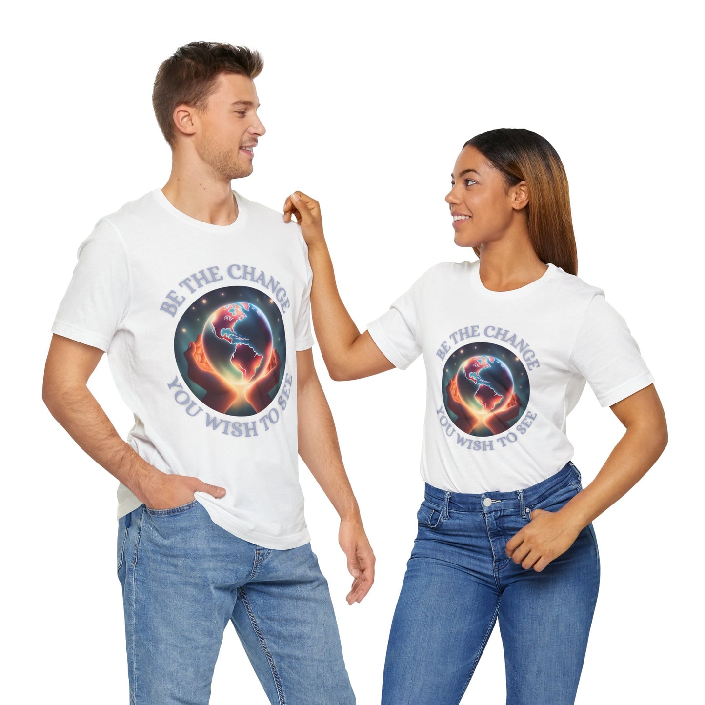Unisex Inspirational Tee - Be the Change, Motivational Shirt for Activists, Gift for Earth Lovers, Casual Wear, Eco-Friendly Clothing, [...]